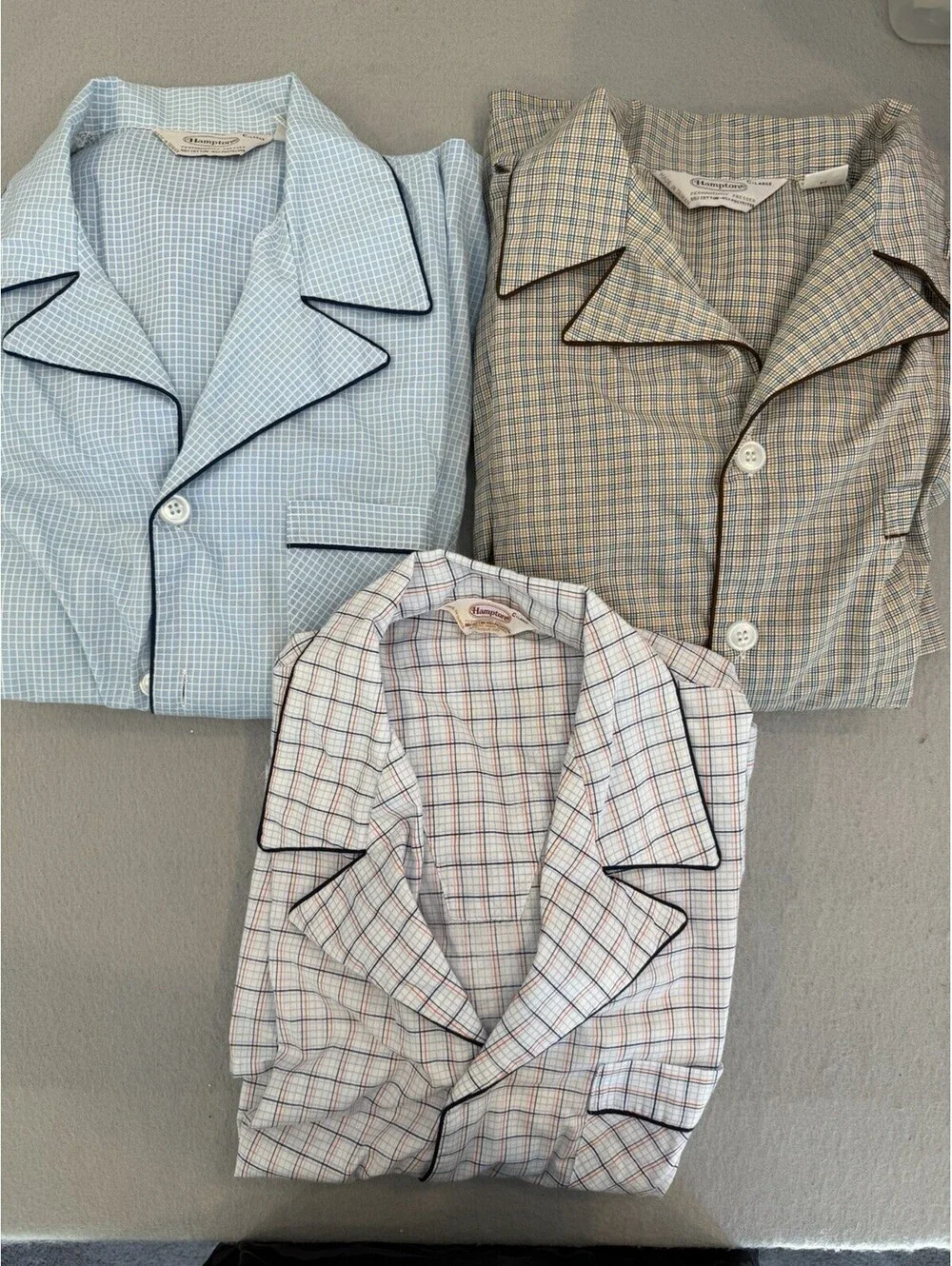 Vtg Hamptons Men’s Long Sleeve Pajamas Set Of 3 Sets Tops/Bottoms EUC